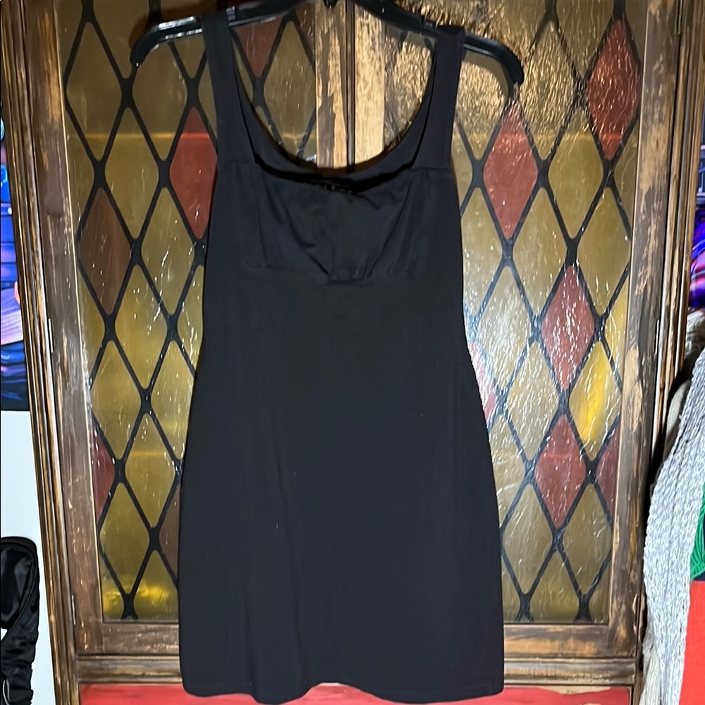 Victoria’s Secret Built in bra Black Sleeveless tank Dress w/ ruching at bust